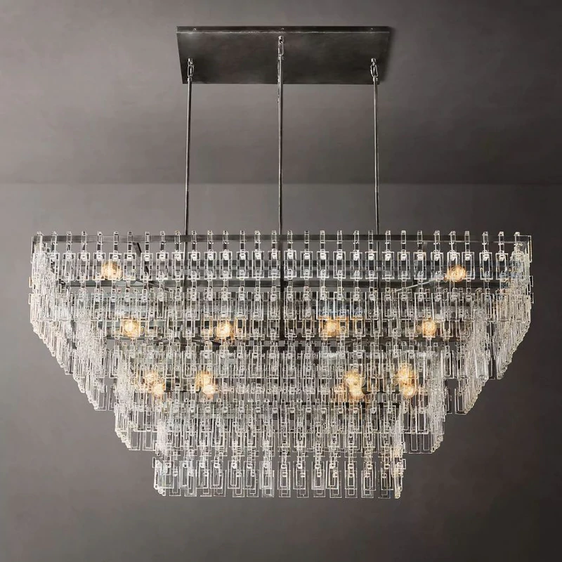 Marignan Modern Crystal Rectangle Chandelier 72"