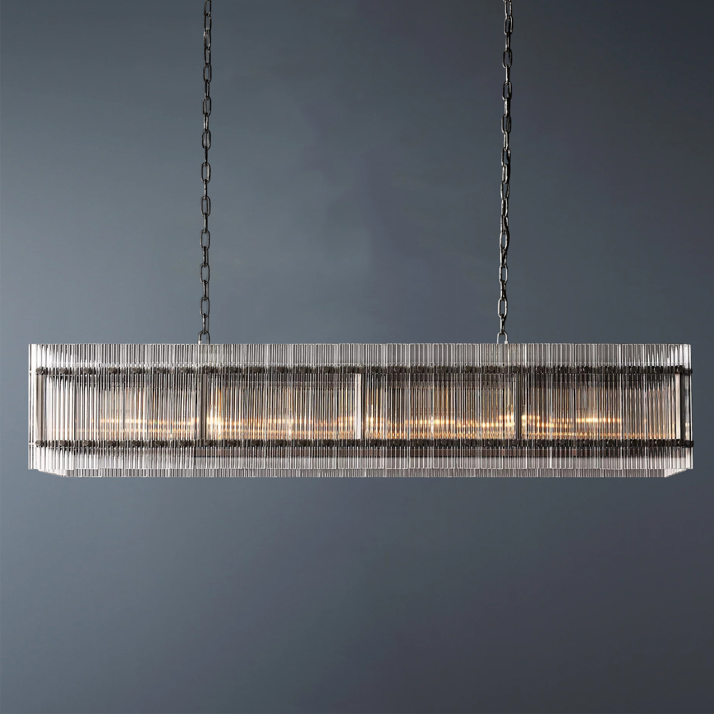Hen Cbcro Rectangular Crystal Chandelier 54"