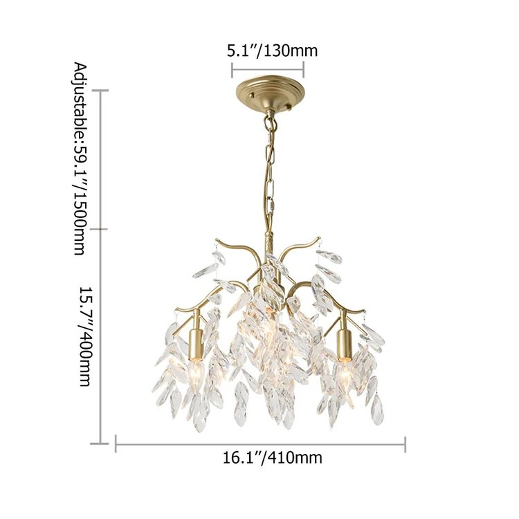 Crystal Cascade Chandelier Living Room Light Fitting