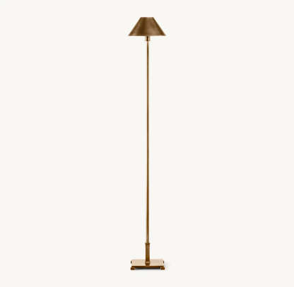 PETITE CANDLESTICK METAL SHADE FLOOR LAMP