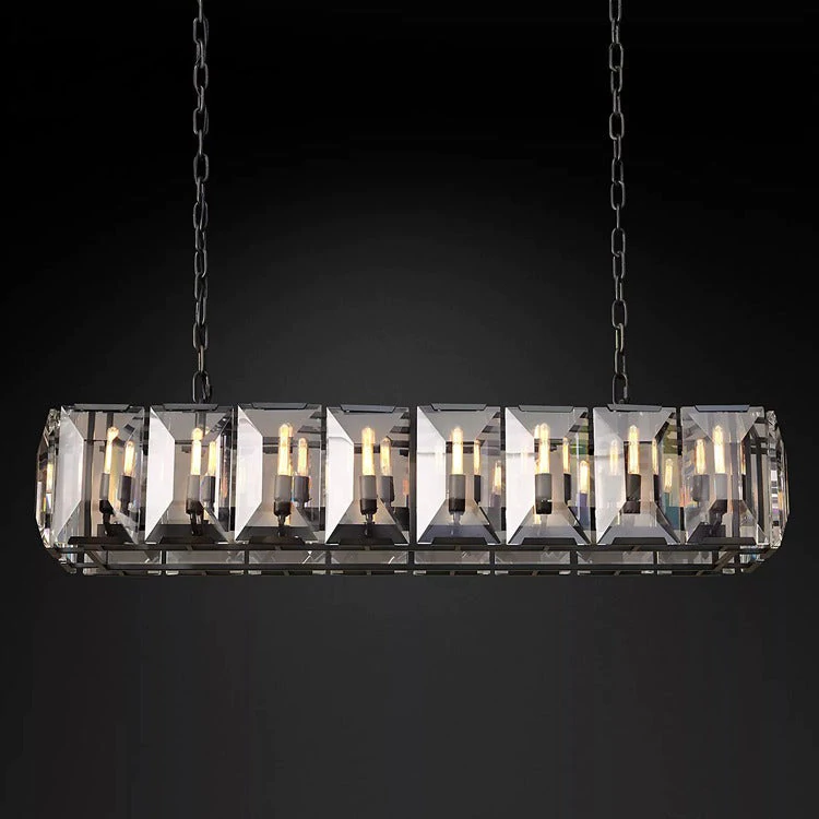 Artistic sense Multicurve Crystal Rectangular Chandelier
