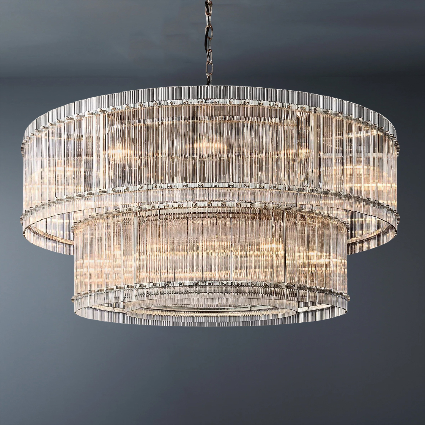 Hen Cbcro Modern 2-Tier Luxury Round Chandelier 60"