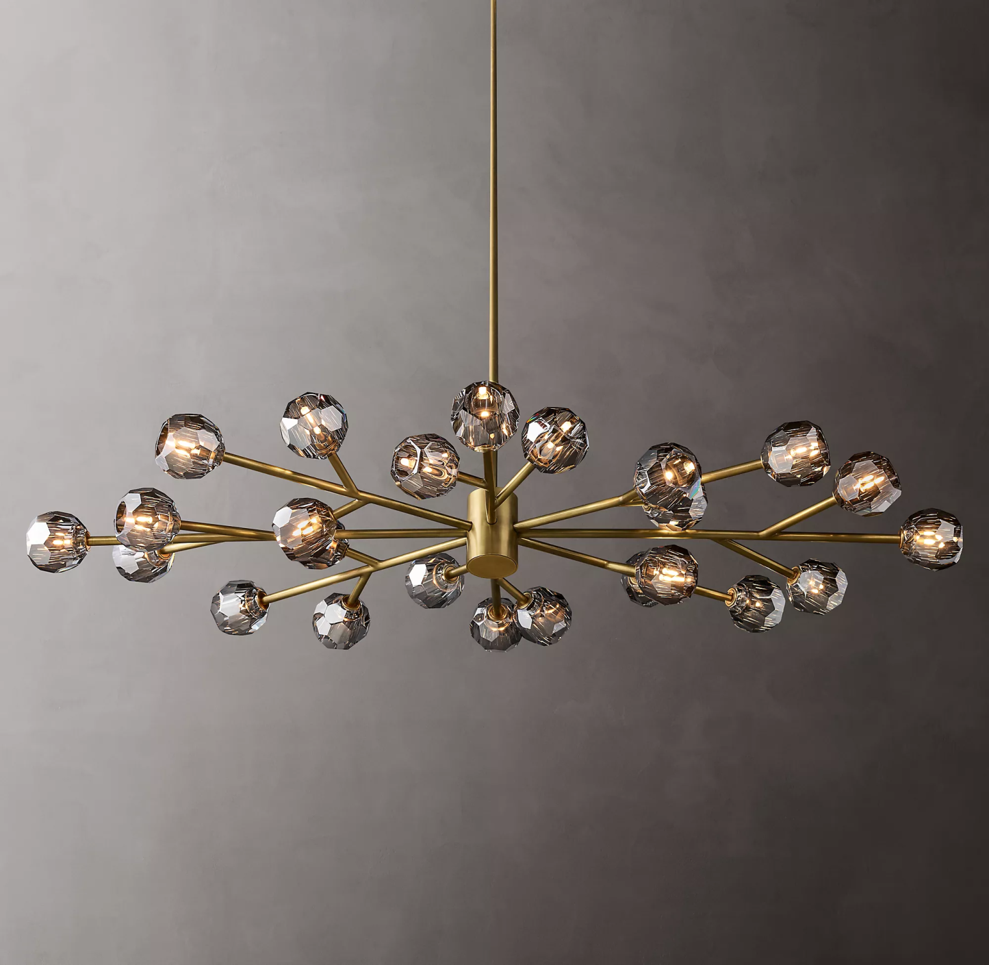 Cell de Crystal Smoke Chandelier 72"