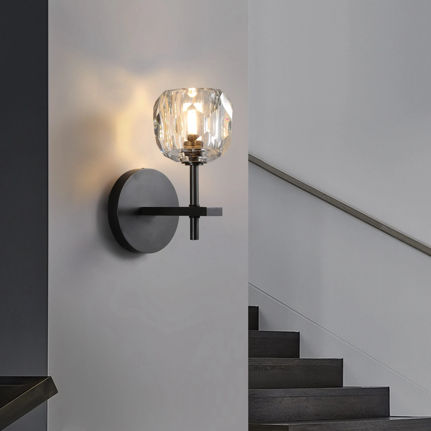 Cell de Clear Crystal Ball Wall Sconce