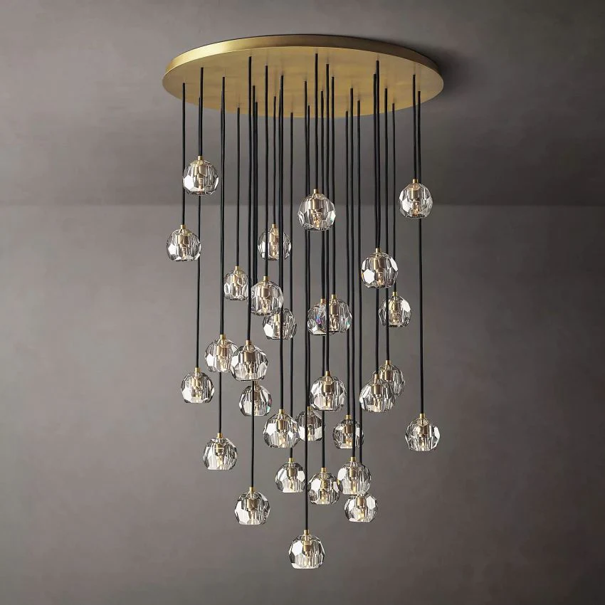 Cell Crystal Smoke Chandelier 72"