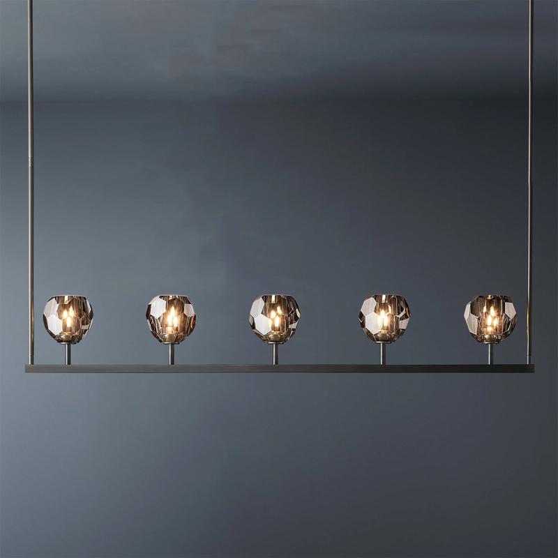Cell de Glass Ball Linear Chandelier 48"