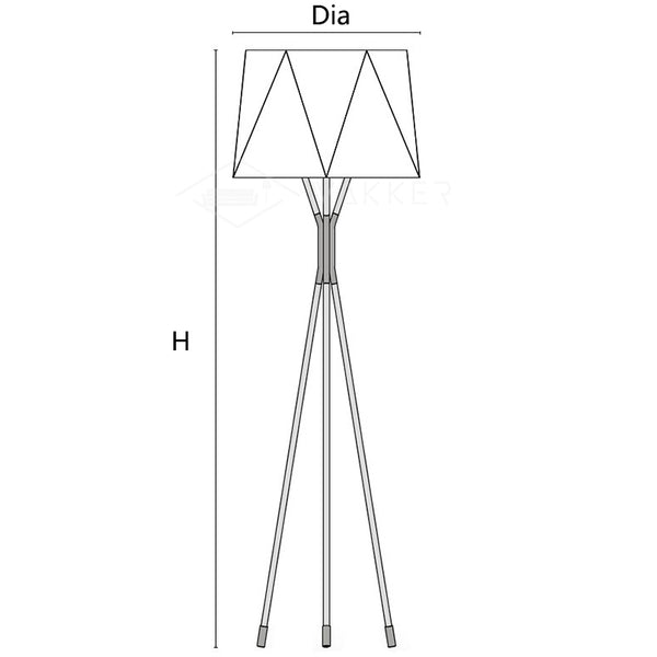 Faceted Tripod Floor Lamp-WM7004