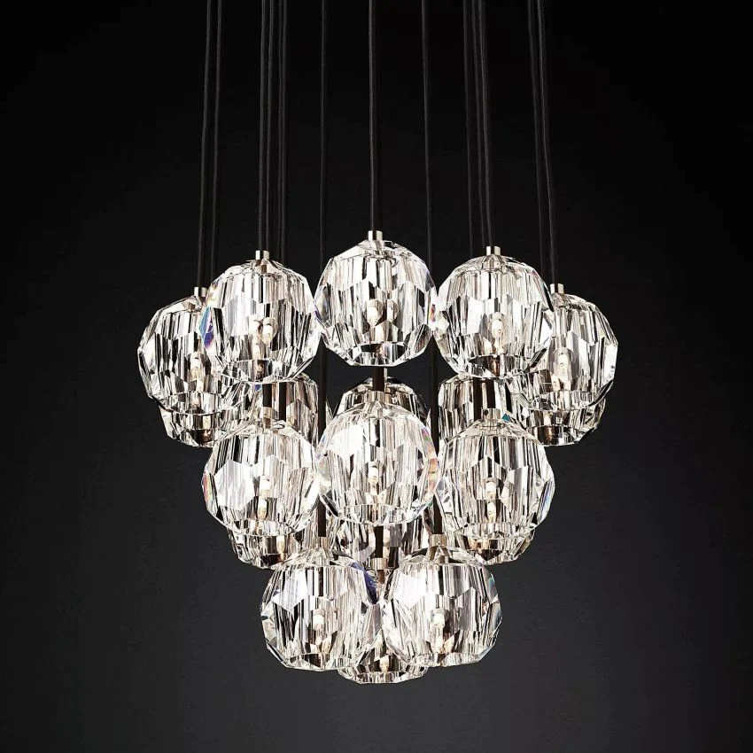 Cell Crystal Round Cluster Chandelier D 19"