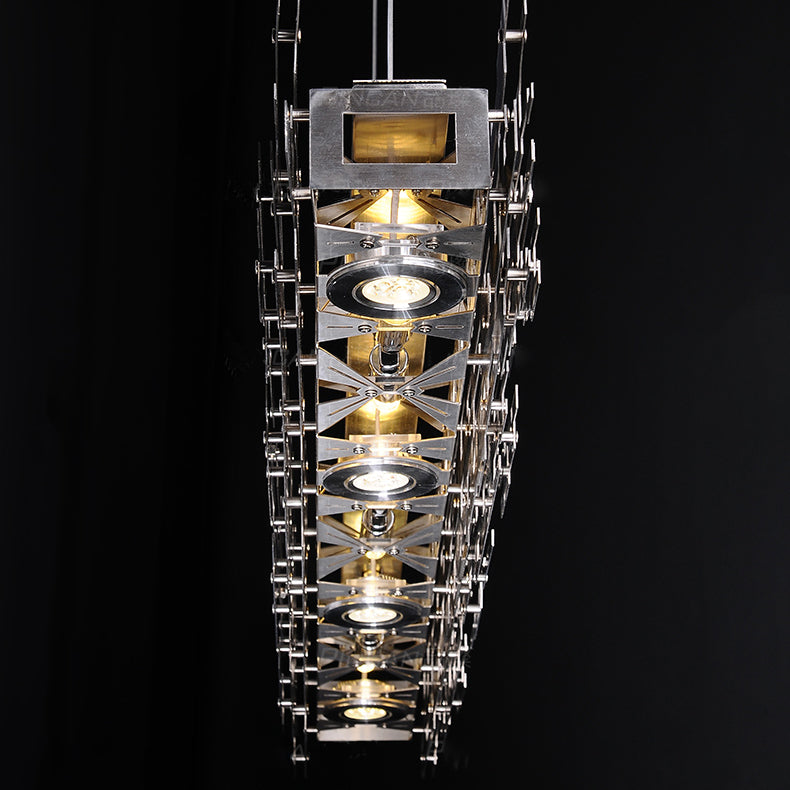 Modern Linear Chandelier Stainless Steel