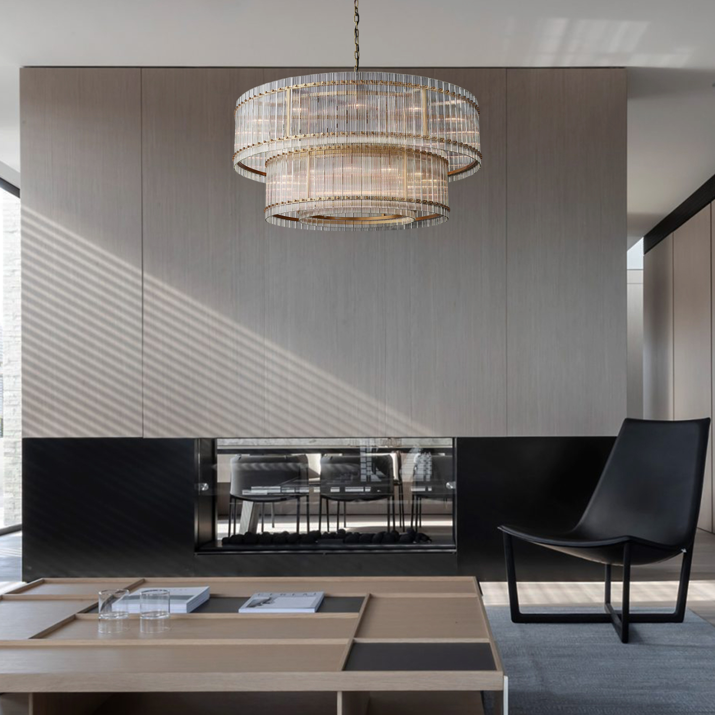Hen Cbcro Modern 2-Tier Luxury Round Chandelier 60"