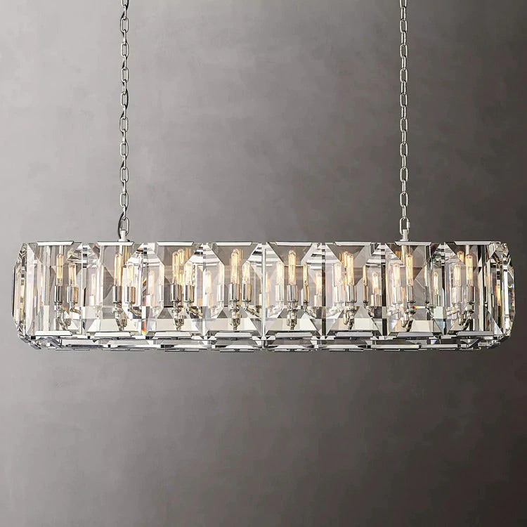 Artistic sense Multicurve Crystal Rectangular Chandelier