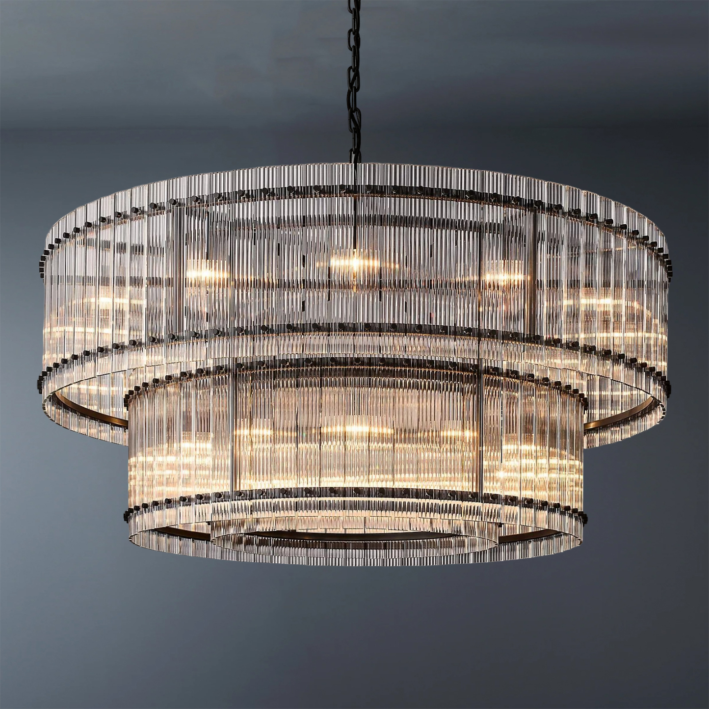 Hen Cbcro Modern 2-Tier Luxury Round Chandelier 60"