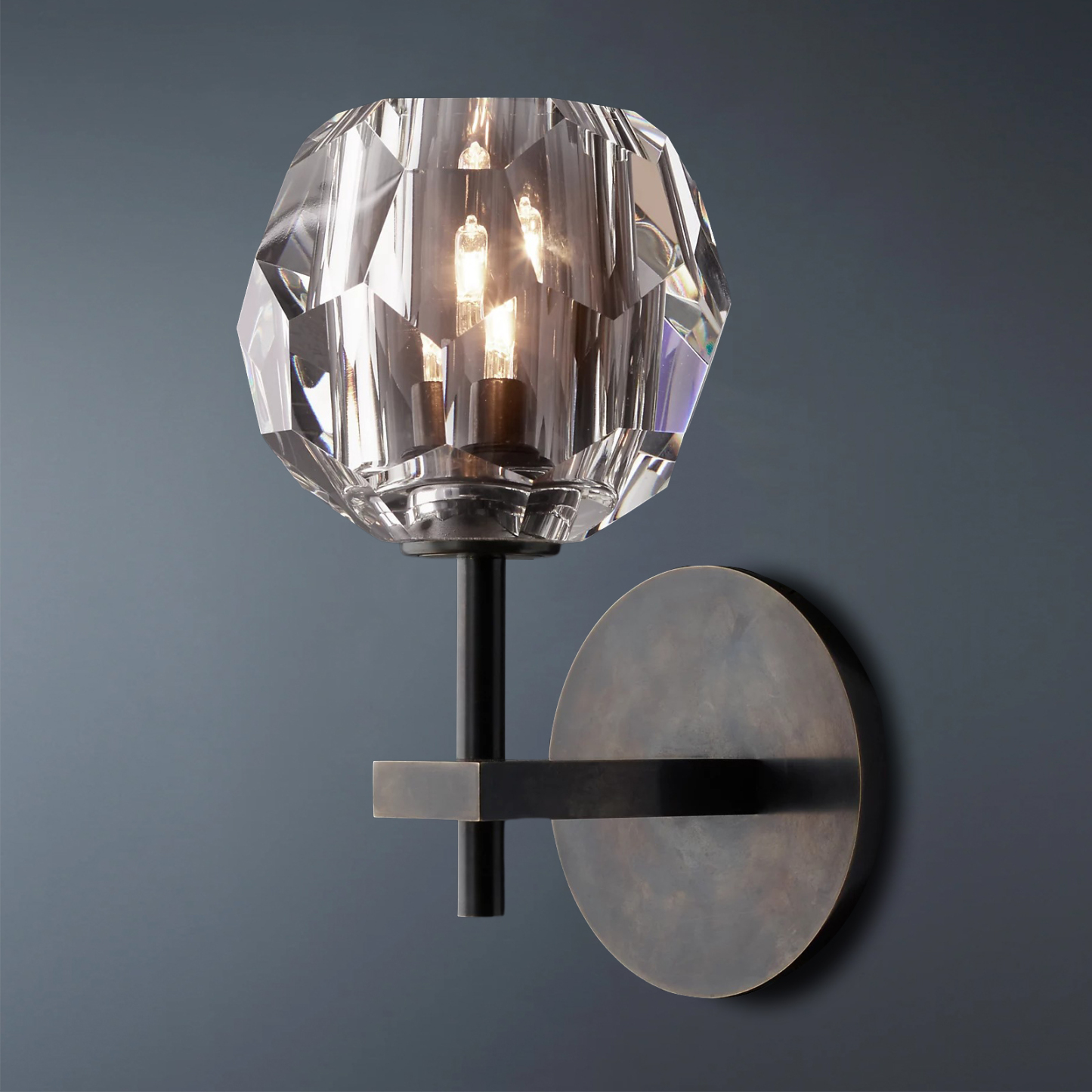 Cell de Clear Crystal Ball Wall Sconce