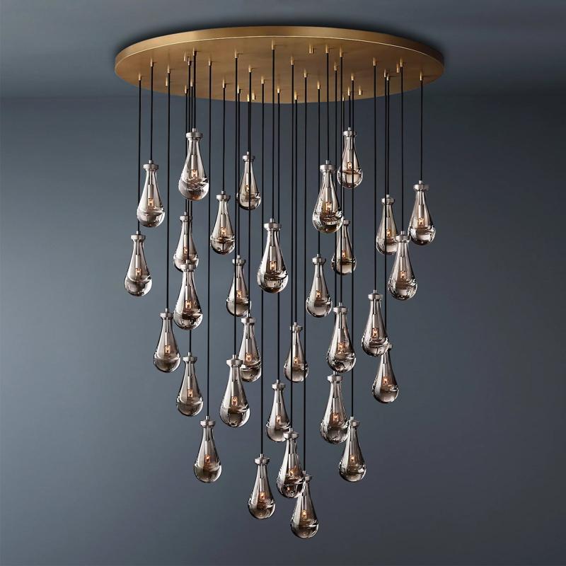Raindrop Round Chandelier Light D60"