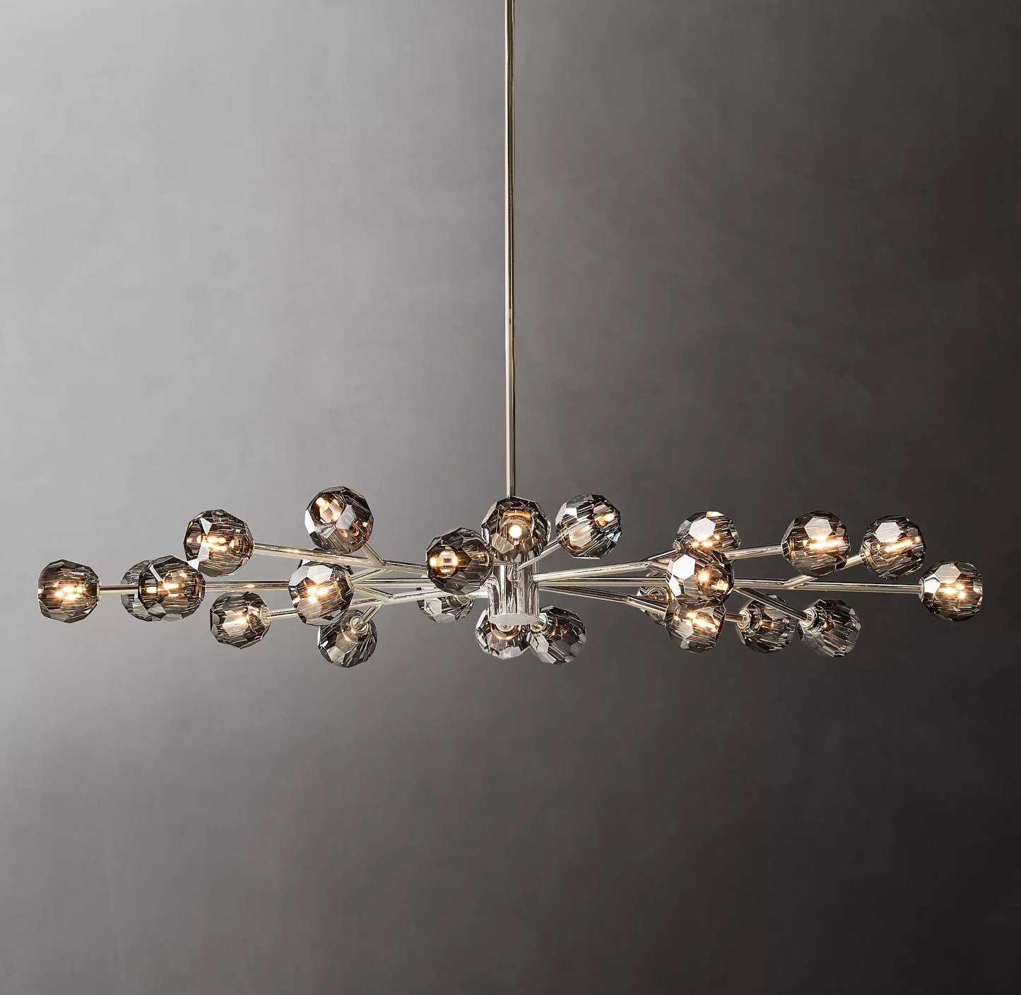 Cell de Crystal Smoke Chandelier 72"