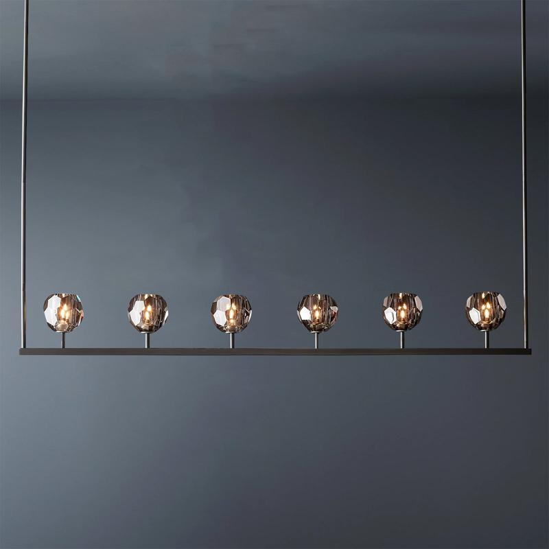 Cell de Glass Ball Linear Chandelier 60"