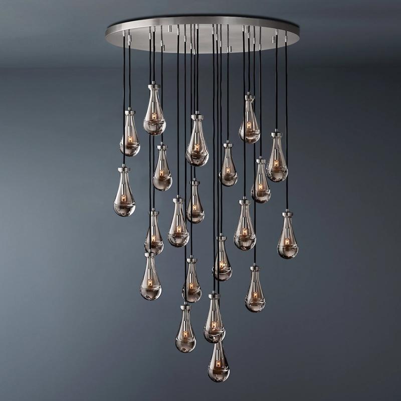 Raindrop Round Chandelier Light 47"