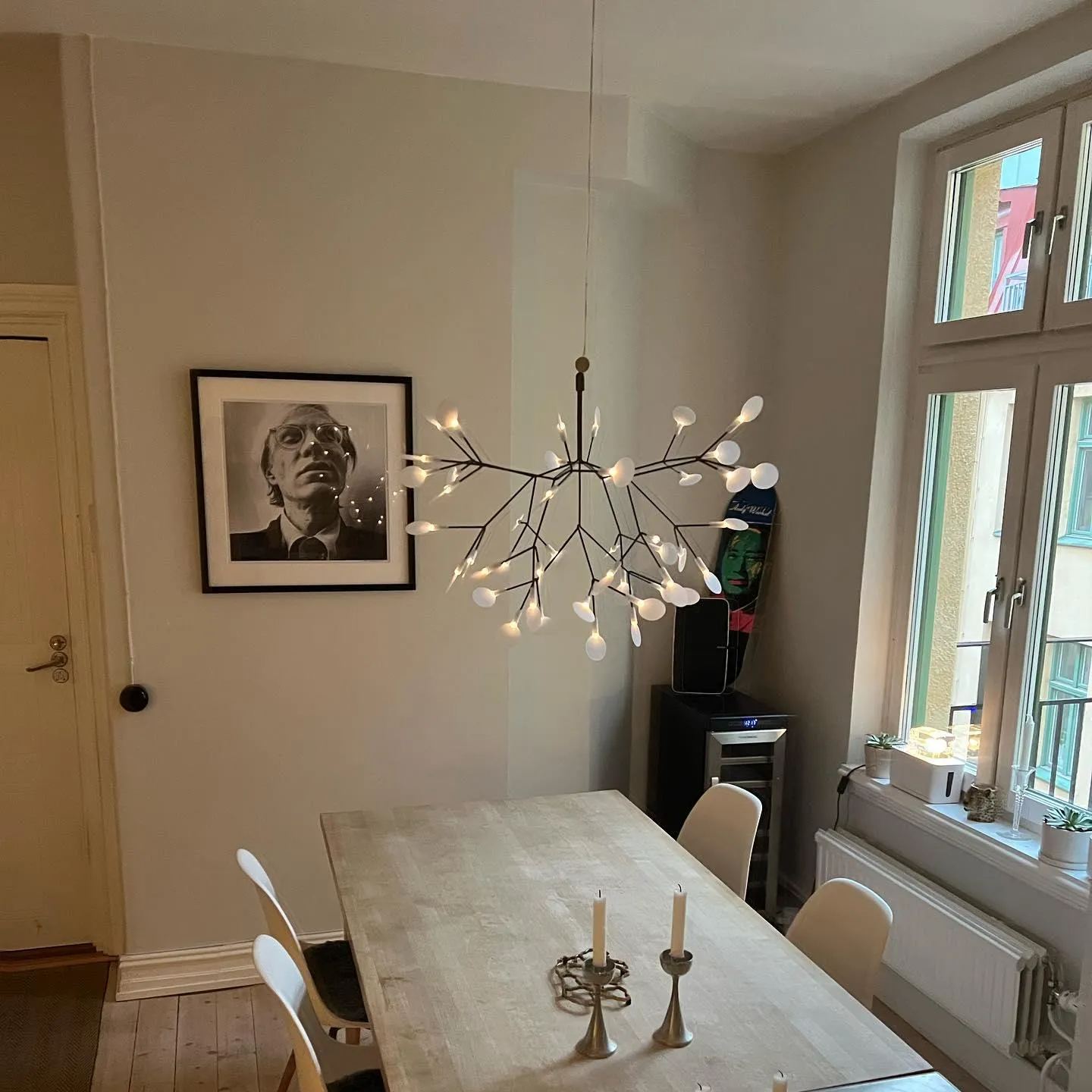 Black Firefly Branches Bifurcated Shape LED Chandelier