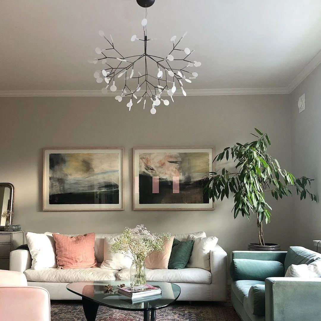 Black Firefly Branches Bifurcated Shape LED Chandelier