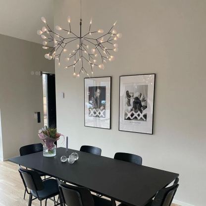 Black Firefly Branches Bifurcated Shape LED Chandelier