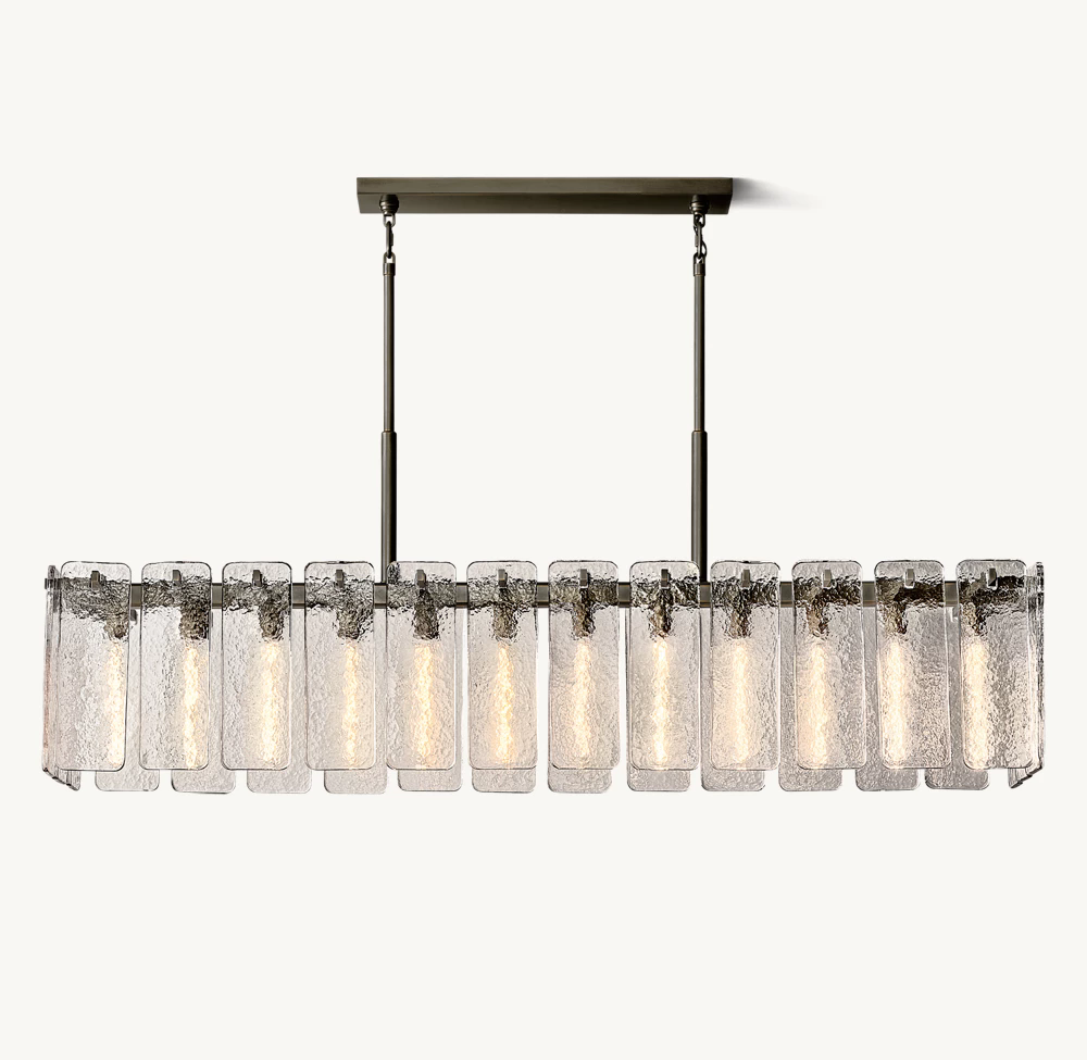 Calamette Glass Rectangular Chandelier 72"
