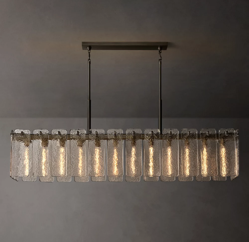 Calamette Glass Rectangular Chandelier 72"