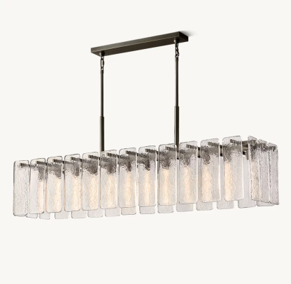 Calamette Glass Rectangular Chandelier 72"