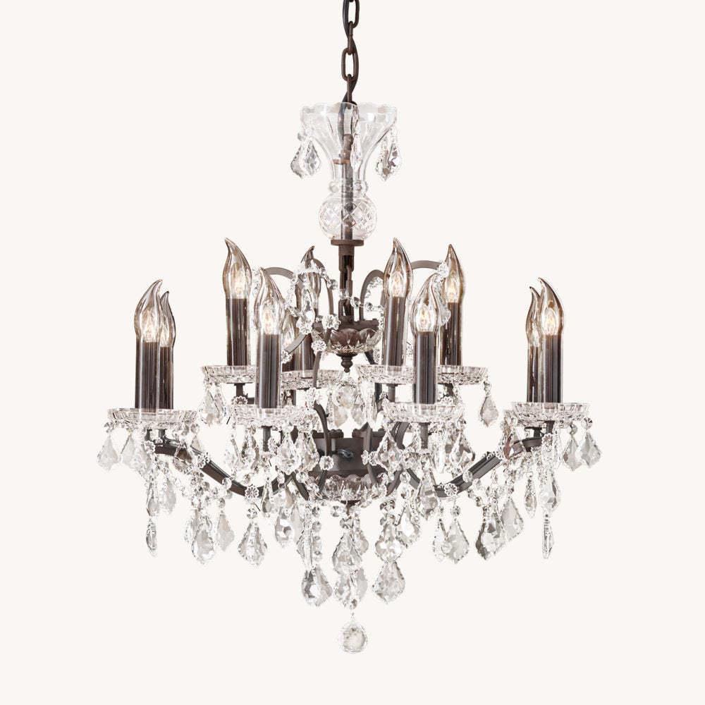 19TH C. ROCOCO IRON & CRYSTAL OUTDOOR CHANDELIER
