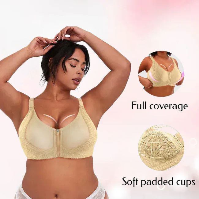 🔥Skin Friendly Cotton-Women's 18 Hour Original Comfort Strap Front Opening Push Up Comfort Wireless Bra(Buy 1 Get 2 Free )