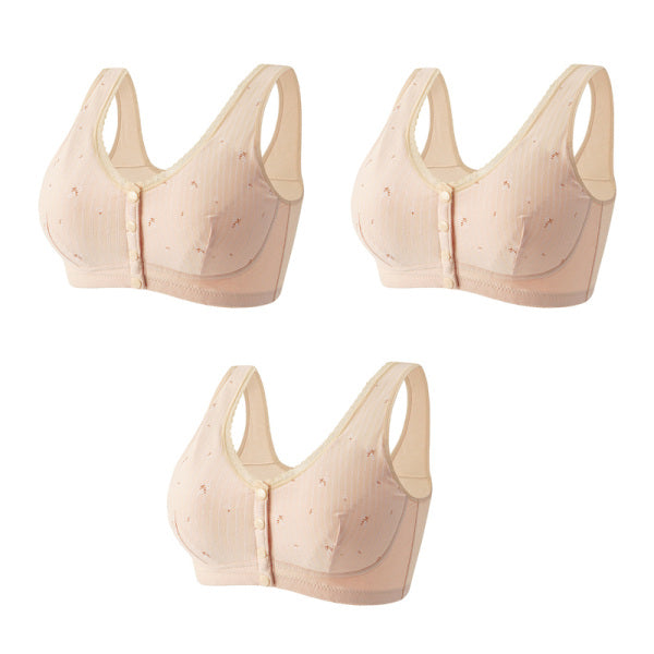 🔥LAST DAY🔥BUY 1 GET 3 BRA🔥Women's 18 Hour Silky Soft Pure Organic Cotton Front Open Wireless Comfort Bra
