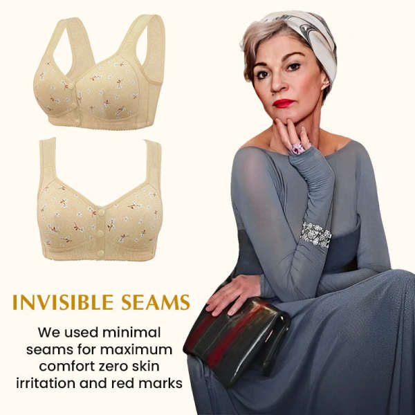 Women's 18-Hour Ultimate Lift Wireless Full-Coverage Front Button Bra Comfortable & Convenient 🔥Buy 1 Get 2 Free 🔥