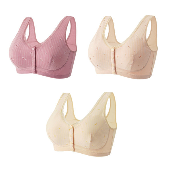 🔥LAST DAY🔥BUY 1 GET 3 BRA🔥Women's 18 Hour Silky Soft Pure Organic Cotton Front Open Wireless Comfort Bra