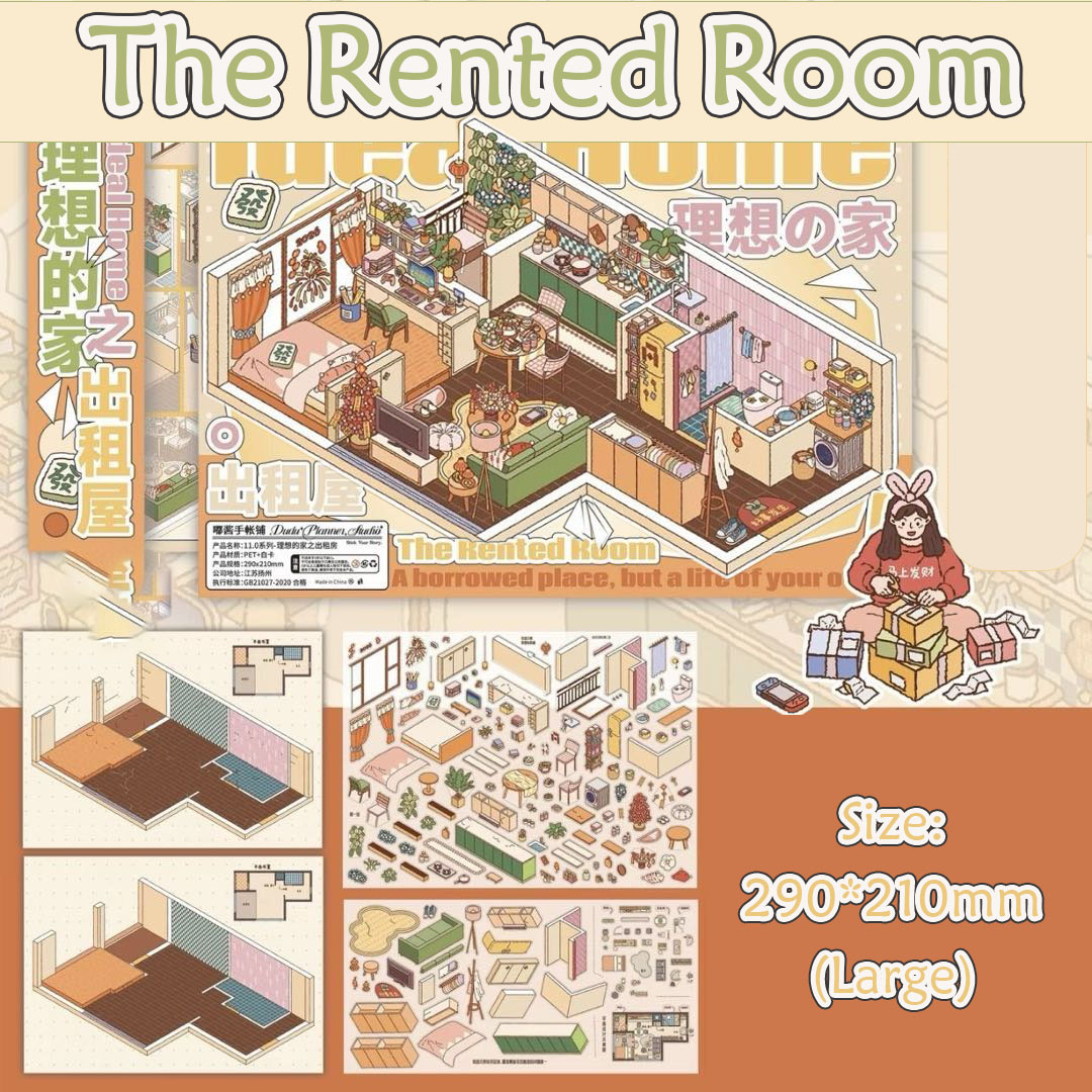 Ideal Home DIY 3D Scene Stickers Collection - 5 Cute Miniature Scenes