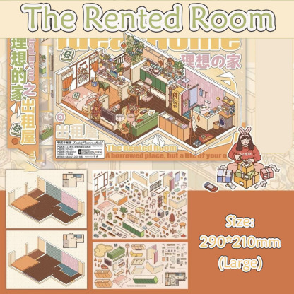 Ideal Home DIY 3D Scene Stickers Collection - 5 Cute Miniature Scenes