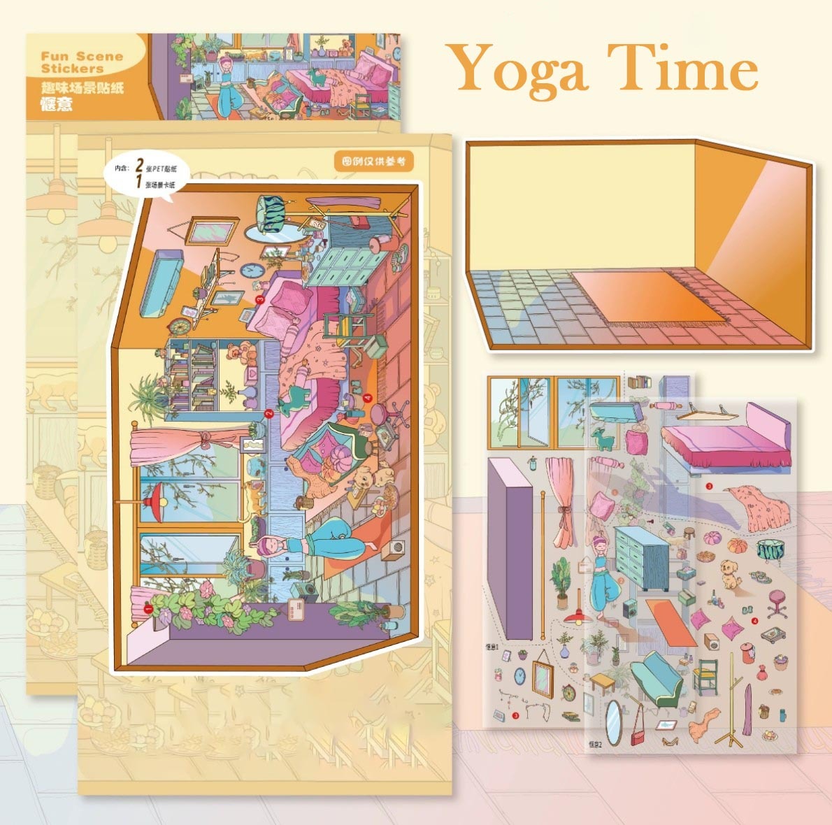 My Solo Life DIY 3D Sticker Collection - 3 Cute Miniature Scenes