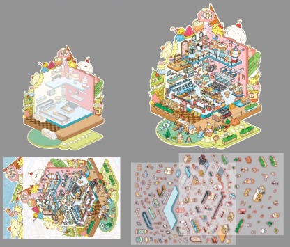 Factory Series DIY 3D Sticker Collection - 2 Cute Miniature Scenes