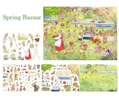 Springtime Stories DIY 3D Scene Stickers - 2 Cute Miniature Scenes