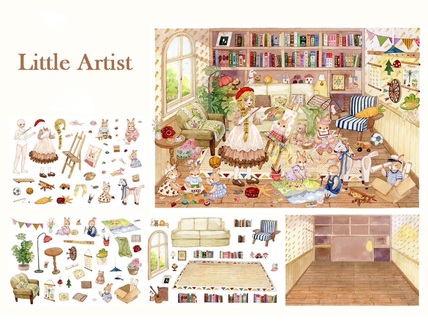 Springtime Stories DIY 3D Scene Stickers - 2 Cute Miniature Scenes