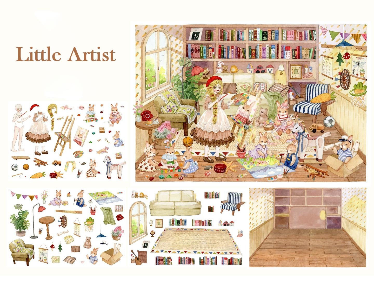 Springtime Stories DIY 3D Scene Stickers - 2 Cute Miniature Scenes