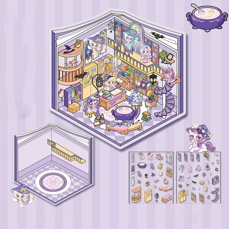 Wonderful Shop DIY 3D Scene Stickers 4 Cute Miniature Scenes