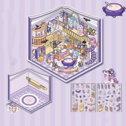 Wonderful Shop DIY 3D Scene Stickers 4 Cute Miniature Scenes