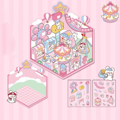 Wonderful Shop DIY 3D Scene Stickers 4 Cute Miniature Scenes