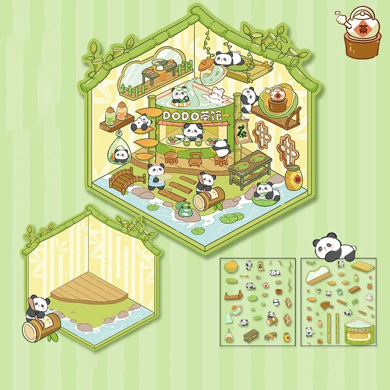 Wonderful Shop DIY 3D Scene Stickers 4 Cute Miniature Scenes