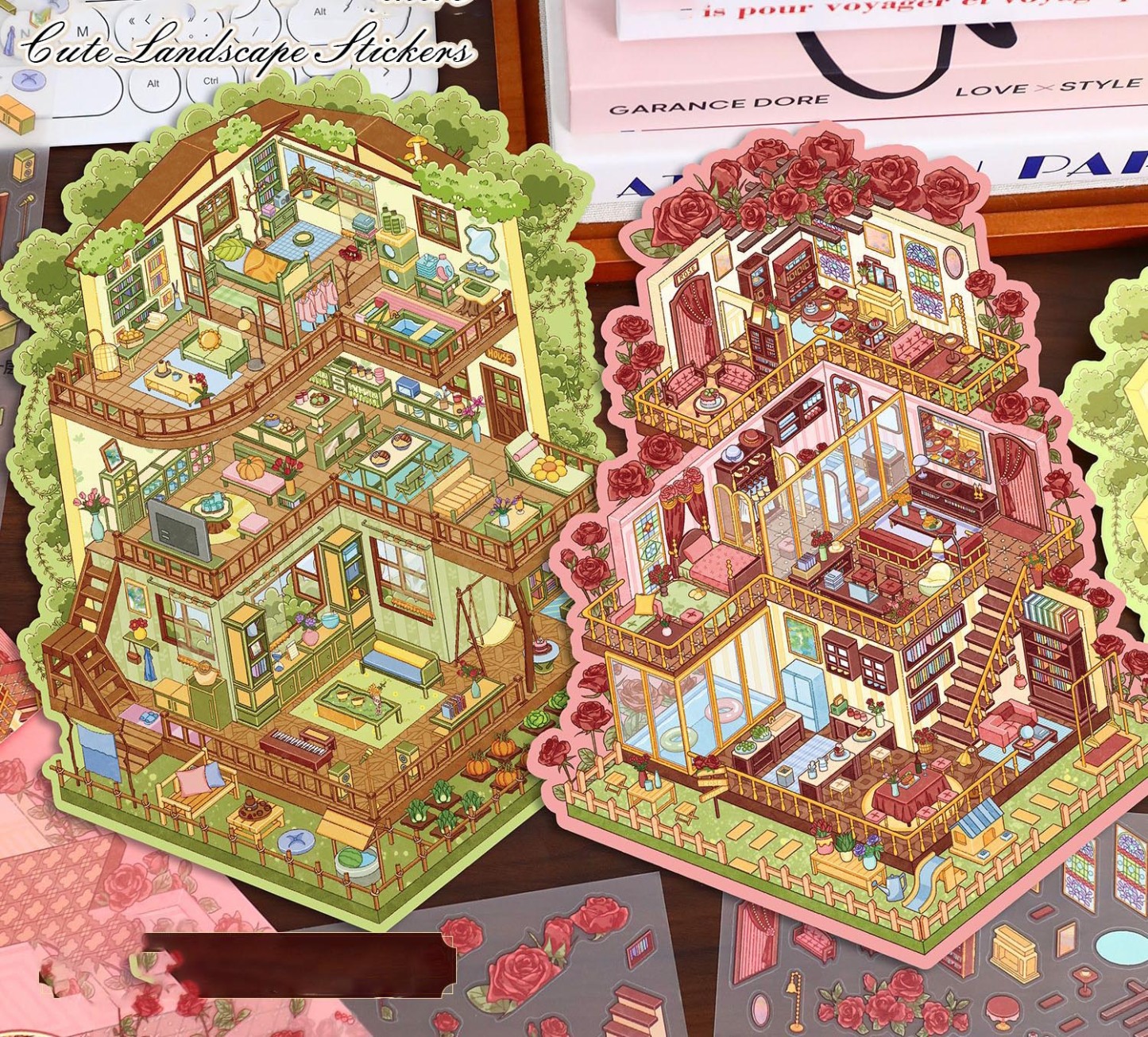 Olden Home DIY 3D Scene Stickers - 2 Cute Miniature Scenes