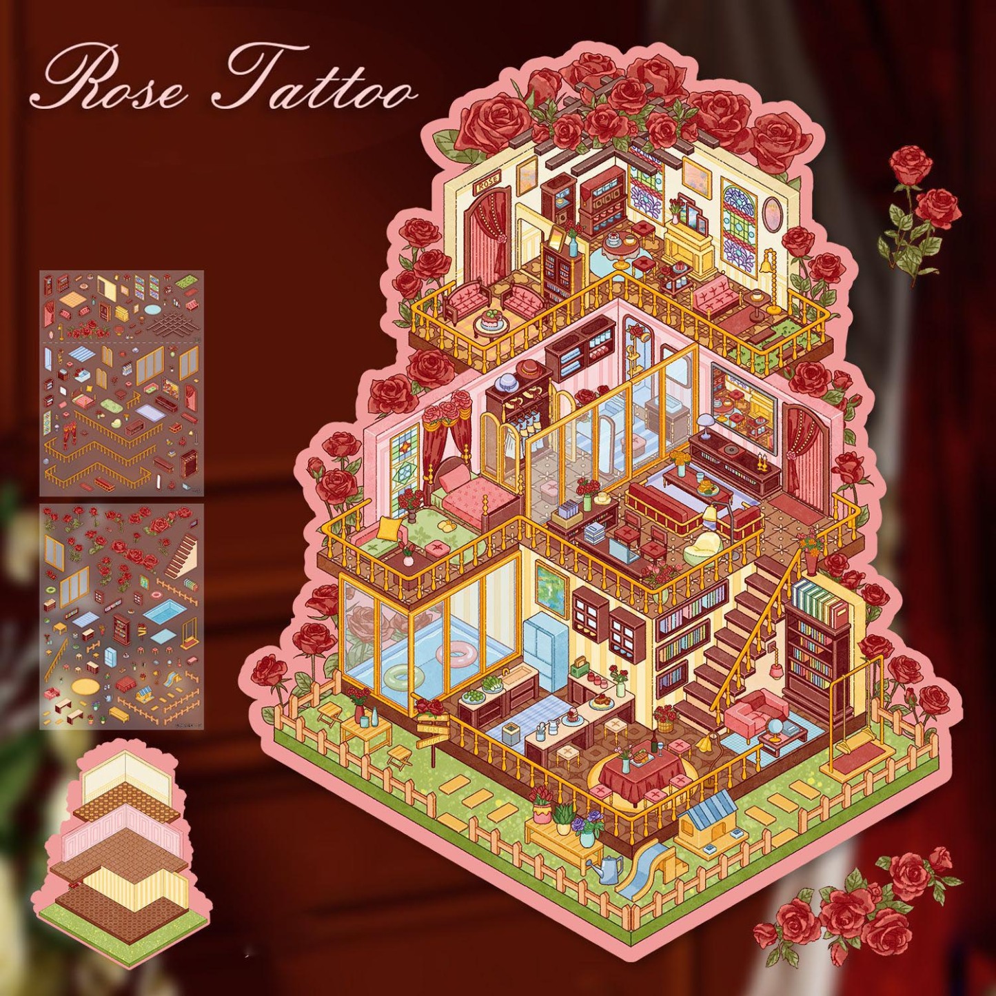 Olden Home DIY 3D Scene Stickers - 2 Cute Miniature Scenes