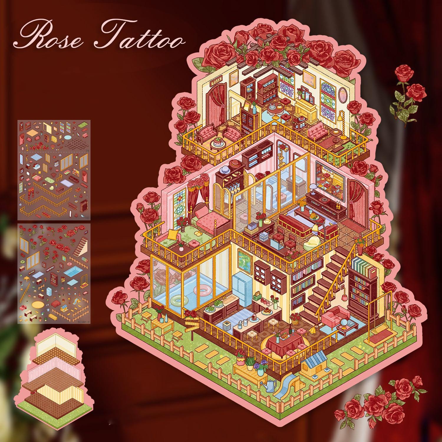 Olden Home DIY 3D Scene Stickers - 2 Cute Miniature Scenes