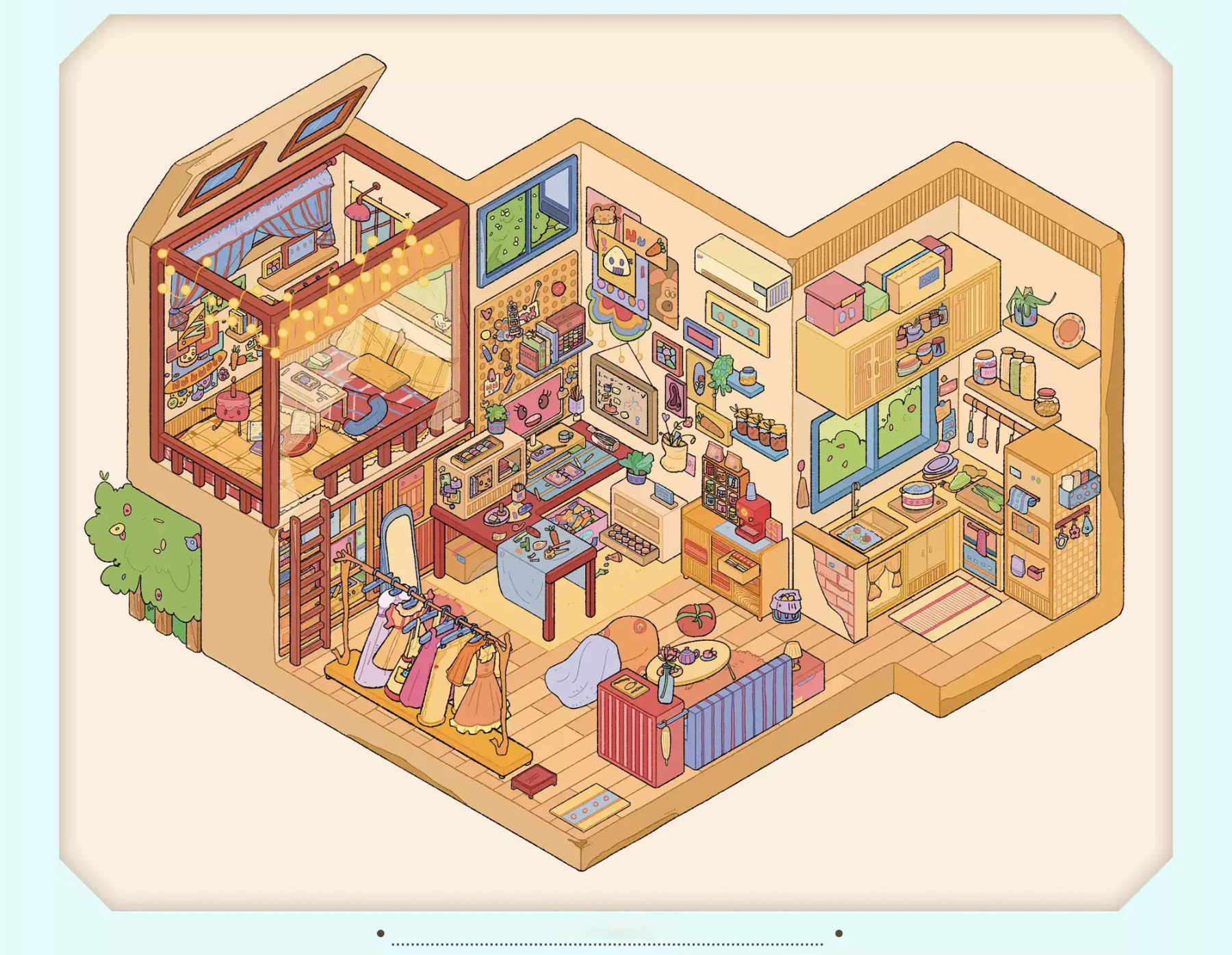 Daydream Apartment DIY 3D Sticker Collection - 3 Cute Miniature Scenes