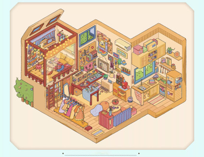 Daydream Apartment DIY 3D Sticker Collection - 3 Cute Miniature Scenes