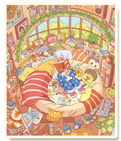 A Day in the Life DIY 3D Sticker Collection - 4 Cute Miniature Scenes