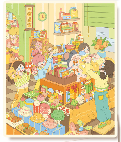 A Day in the Life DIY 3D Sticker Collection - 4 Cute Miniature Scenes